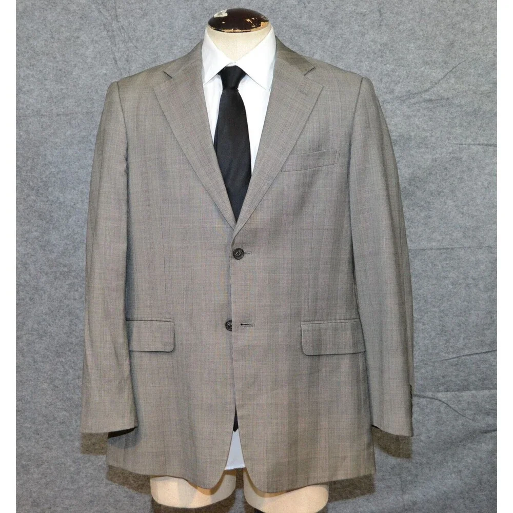 John W. Nordstrom Loro Piana Wool Blazer Mens 42R‎ Gray Glenn Check Sport Jacket